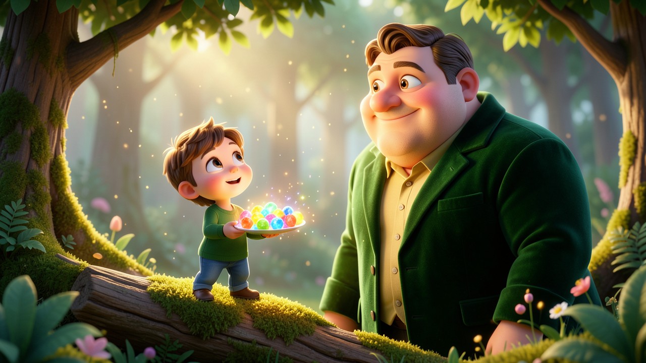 Favola di Pollicino e il Magico Piatto di Caramelle