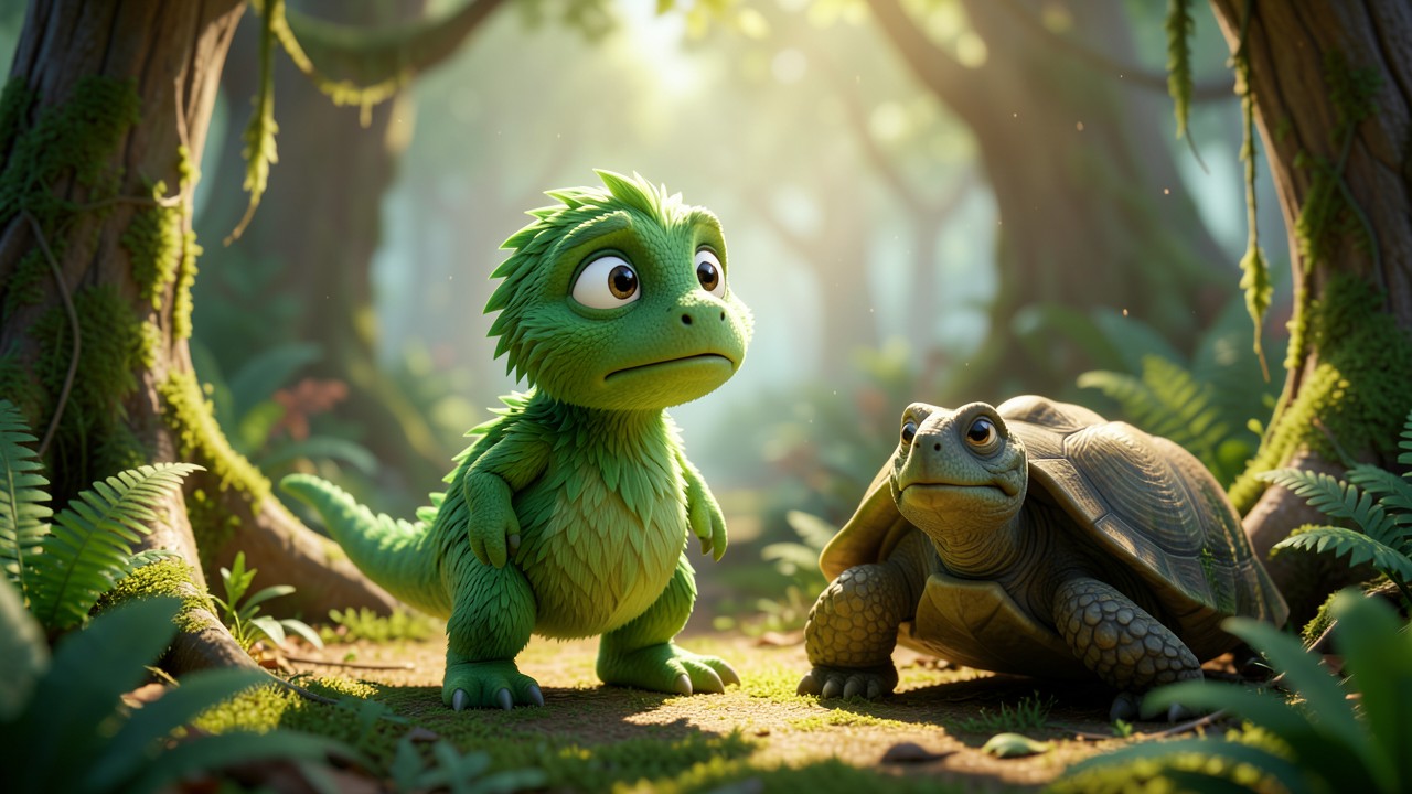 Cuentos cortos para niños de dinosaurios: El dinosaurio que perdió su sombra