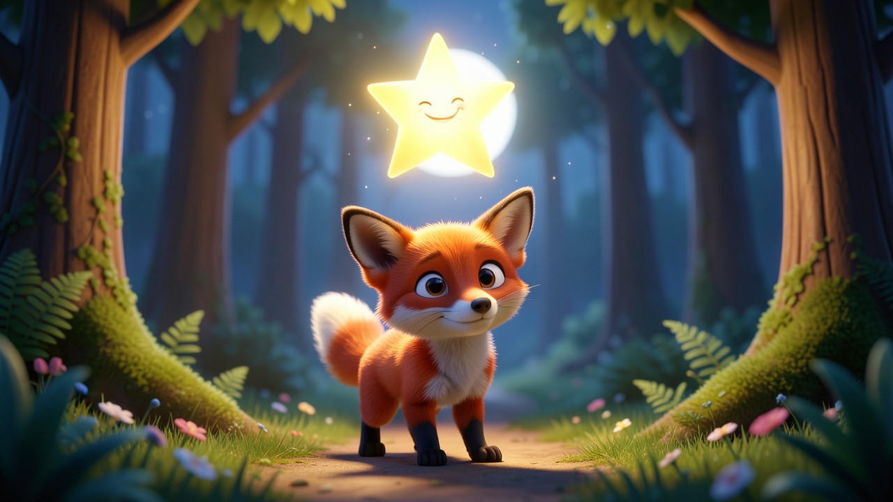 Eine gute Nacht Geschichte vom Fuchs und dem fliegenden Stern
