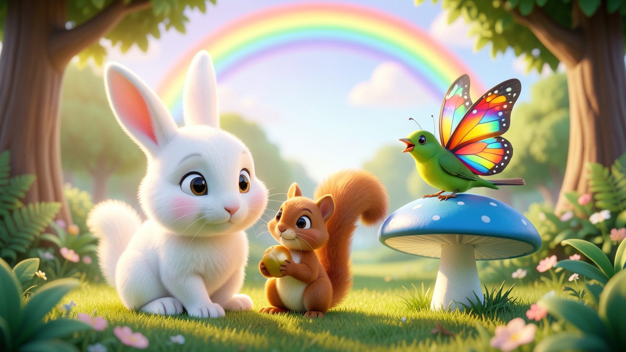 História Infantil 3 Anos: O Coelhinho que Queria Colorir o Arco‑íris
