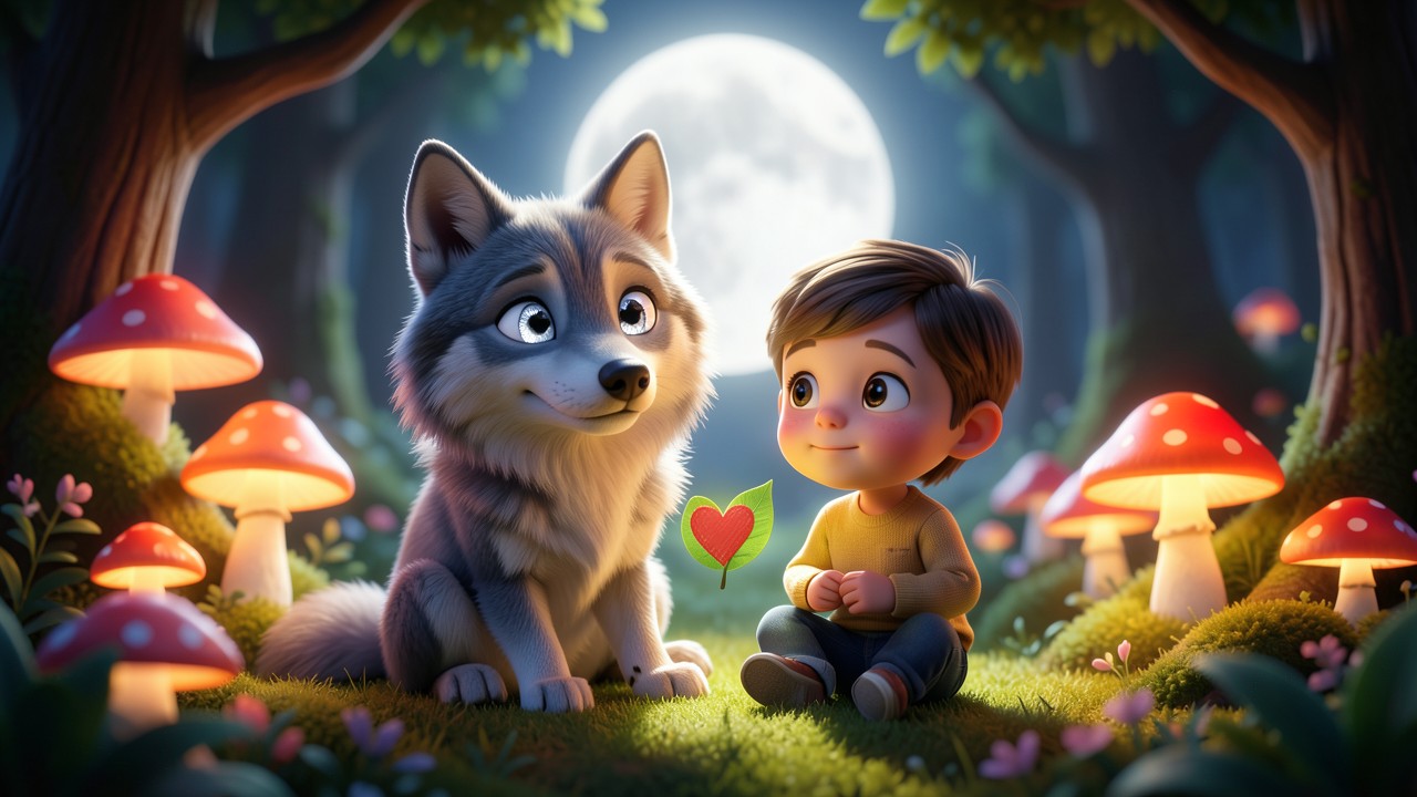 História para dormir infantil: A Lua e o Lobo Gentil