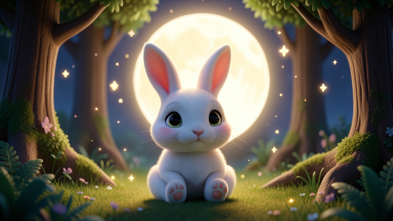 Histoire courte pour dormir 4 ans : La Lune qui chantait doucement