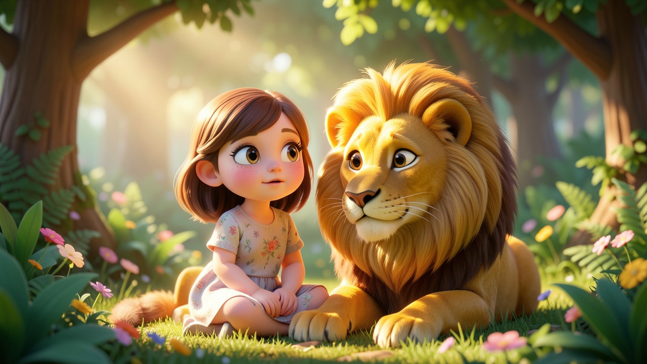 Conto Popular Pequeno: A Menina e o Leão de Ouro