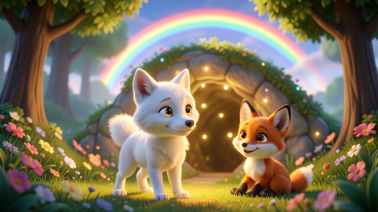 Une histoire pour les petits : Le Petit Loup et la Grotte Mystérieuse