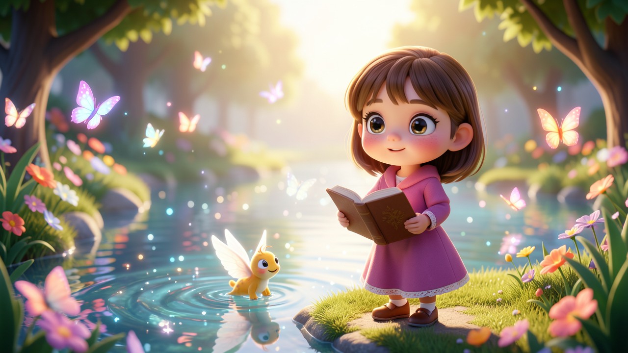 Historinhas Infantil para Ler: A Menina e o Segredo do Lago Encantado