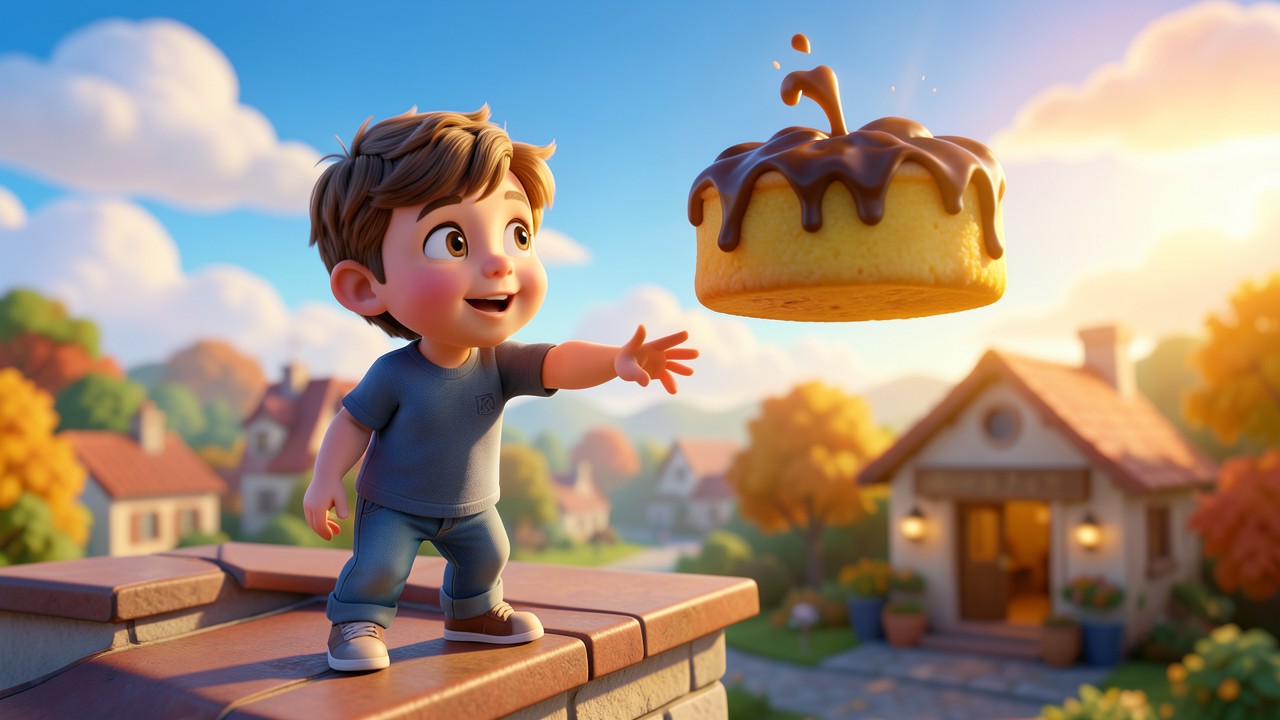 Kindergeschichte kurz: Der fliegende Kuchen