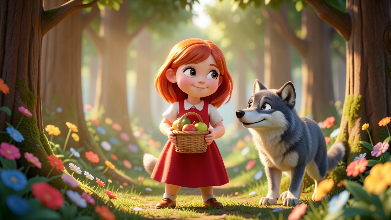 Cuento de Caperucita Roja y el Lobo Feroz: Una Aventura con Amor