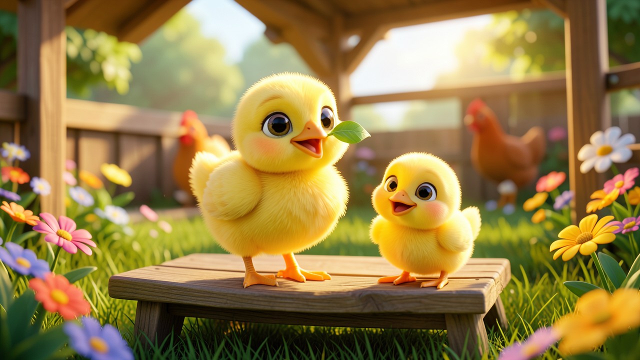 Cuentos de pollitos cortos: El pollito que aprendió a volar