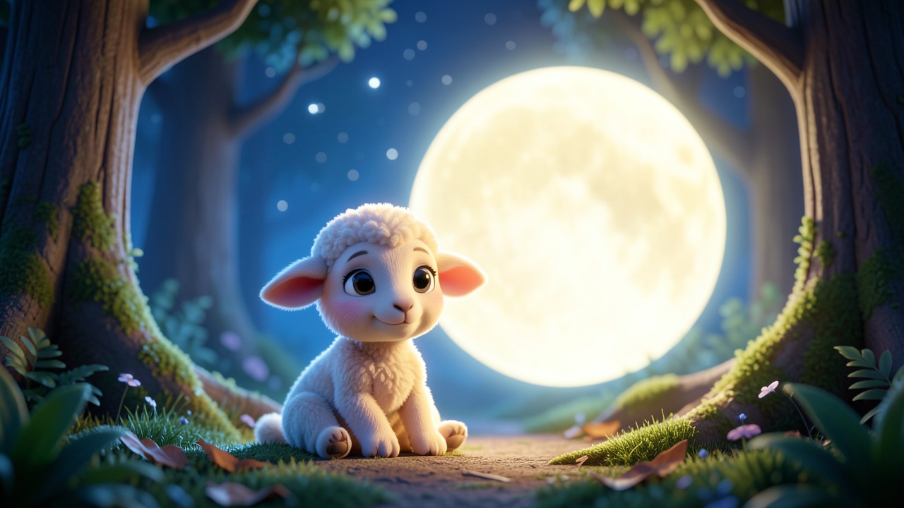 Gute Nacht Geschichte 2 Jahre: Der Mond und das kleine Schaf