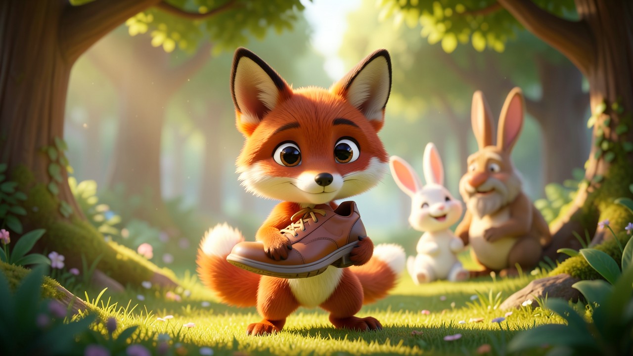 Moral der Fabel: Der kleine Fuchs und der verlorene Schuh
