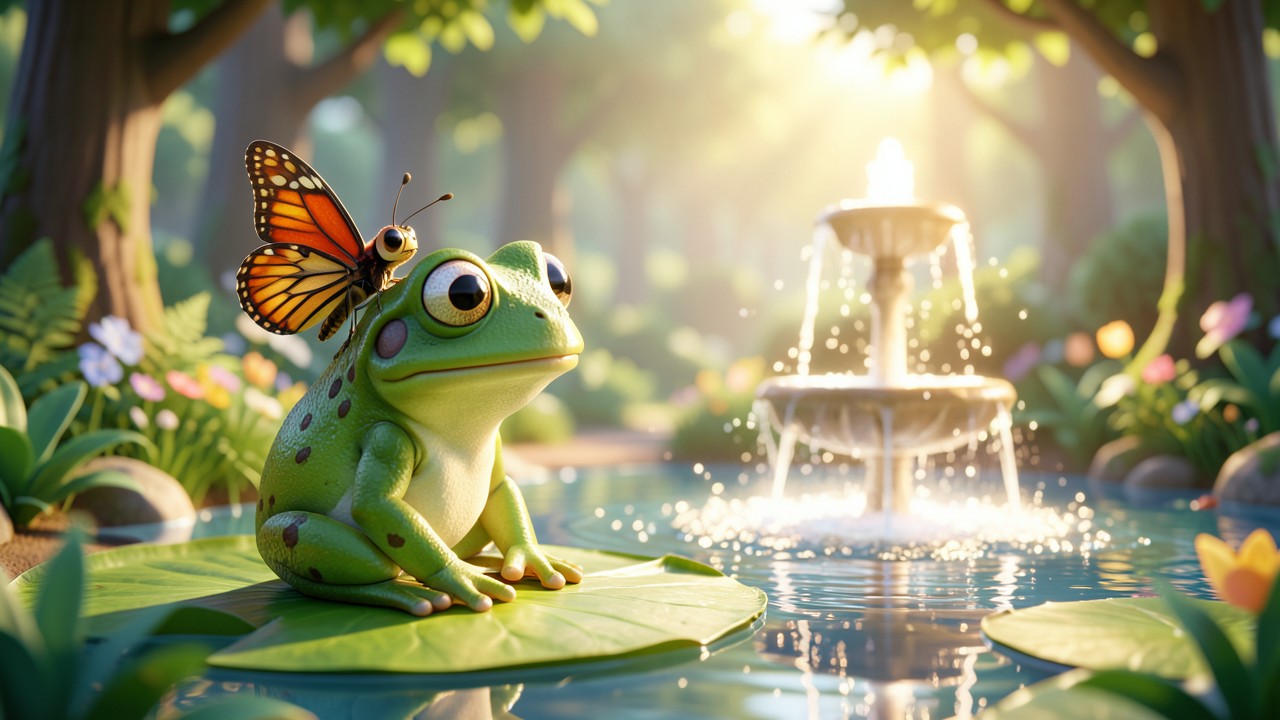 Animaux Fable de la Fontaine: Le Grenouille et le Papillon