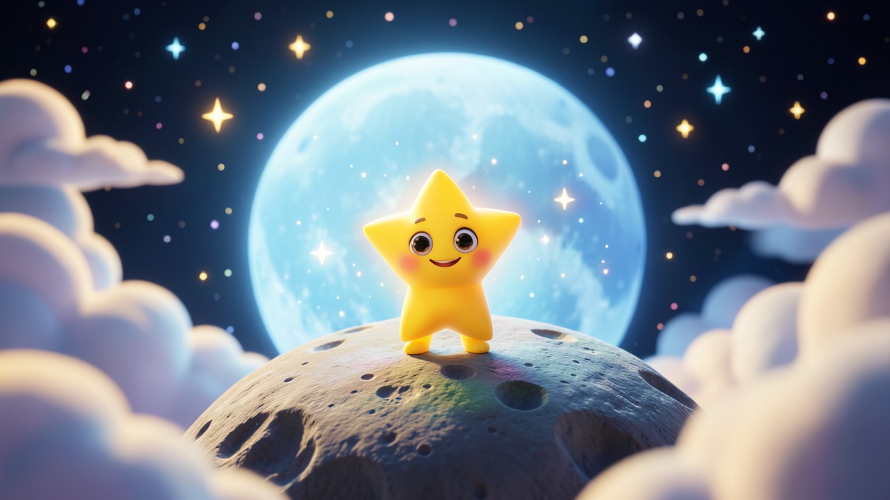 Gute Nacht Geschichte 4 Jahre: Der Mond und das kleine Sternchen