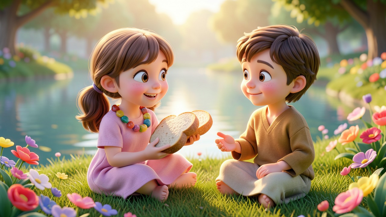 Historinhas de Jesus para Ler: A Menina que Aprendeu a Compartilhar