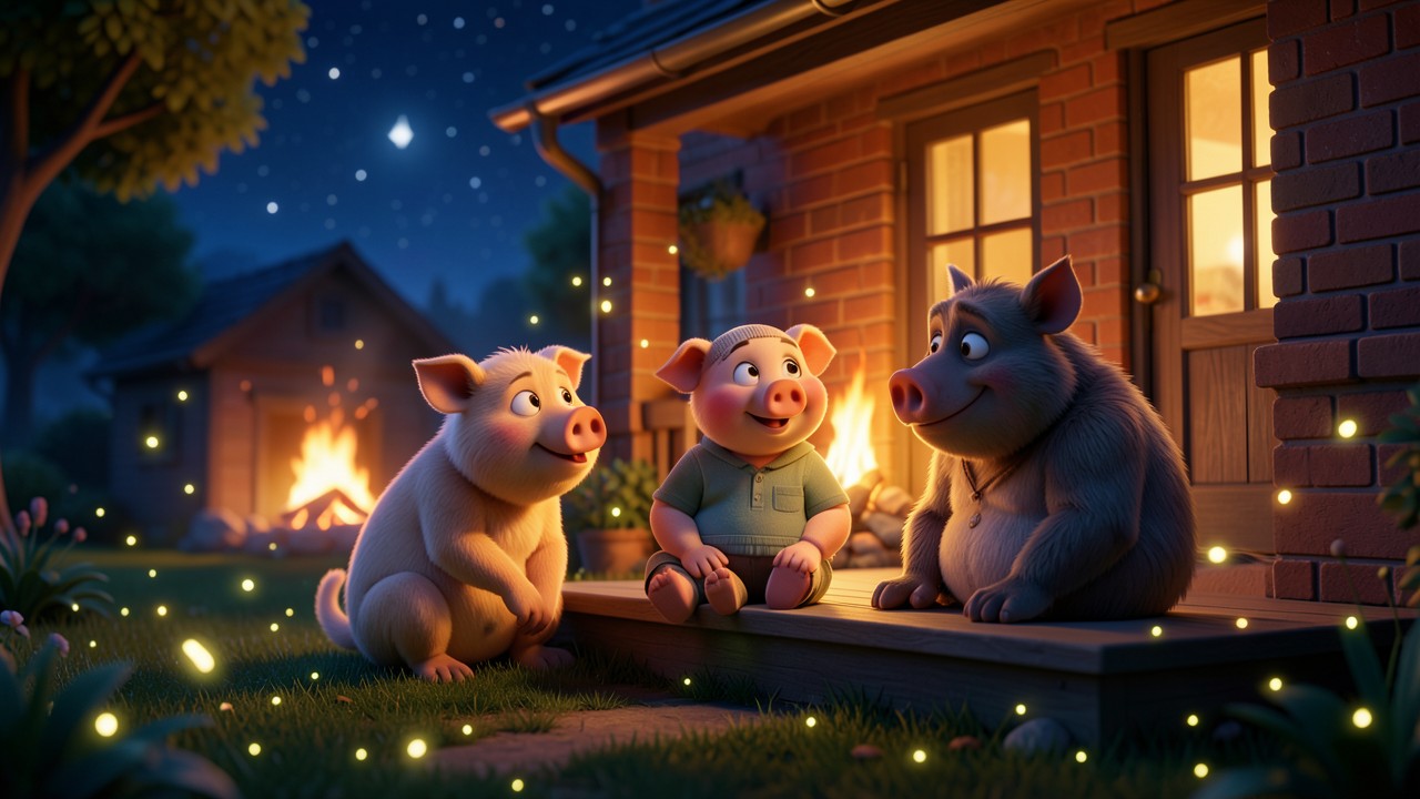 The Story of Three Little Pigs and the Friendly Monster
