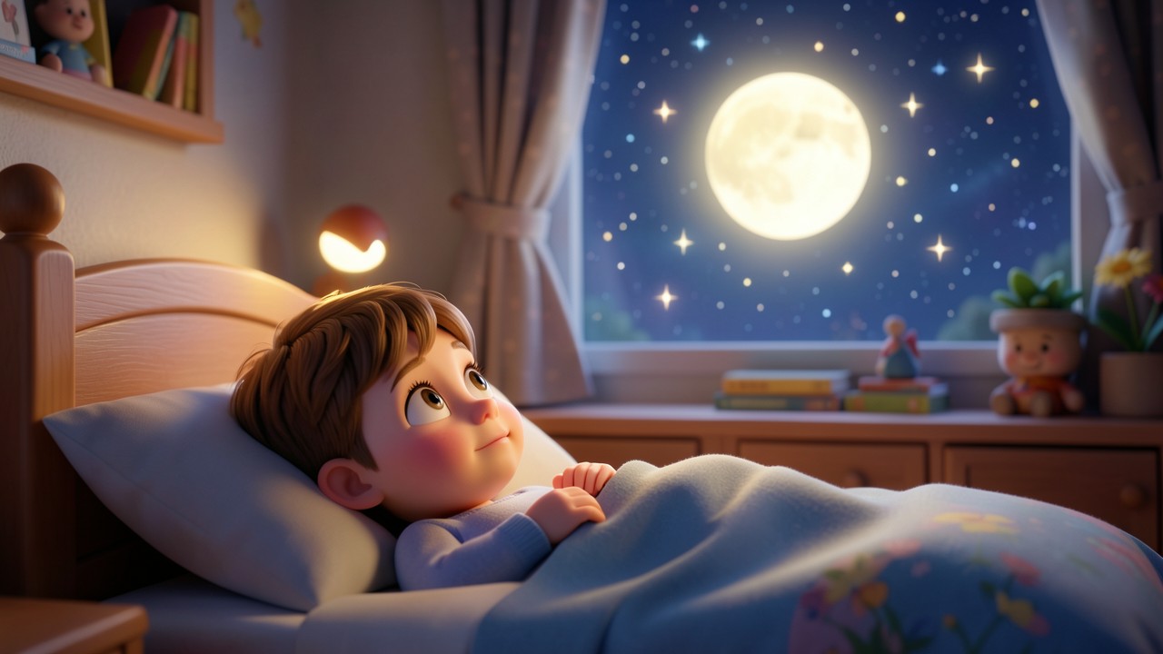 Conte pour enfant gratuit : La Petite Lune et les Étoiles Perdues