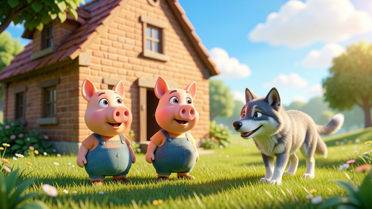 Short Story Three Little Pigs: A Tale of Bricks and Brotherhood