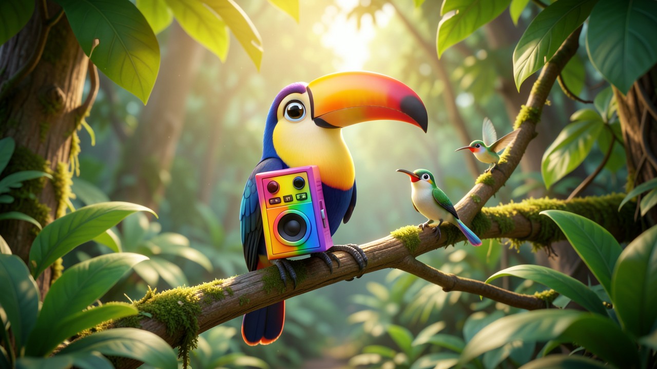 Cuentos de la selva para niños: La caja de sonidos de Tucán