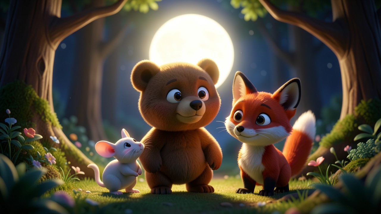 Histoire enfant 2 ans : Le Petit Ours et la Lune Perdue