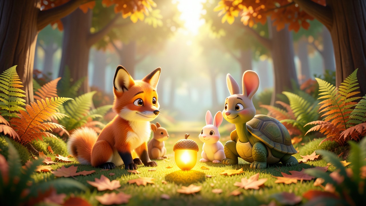 A Moral Story for Kids: The Little Fox and the Golden Acorn