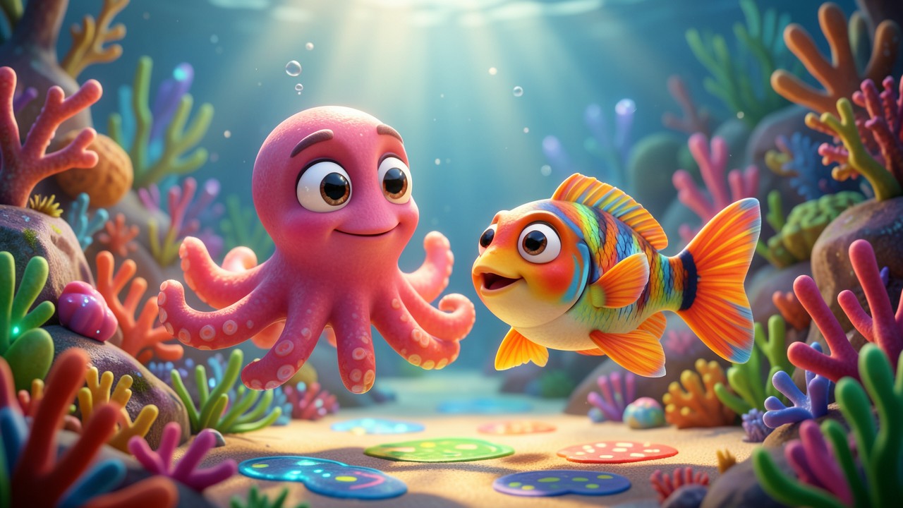 Cuentos de animales marinos cortos: El Pulpo y el Pez Loco