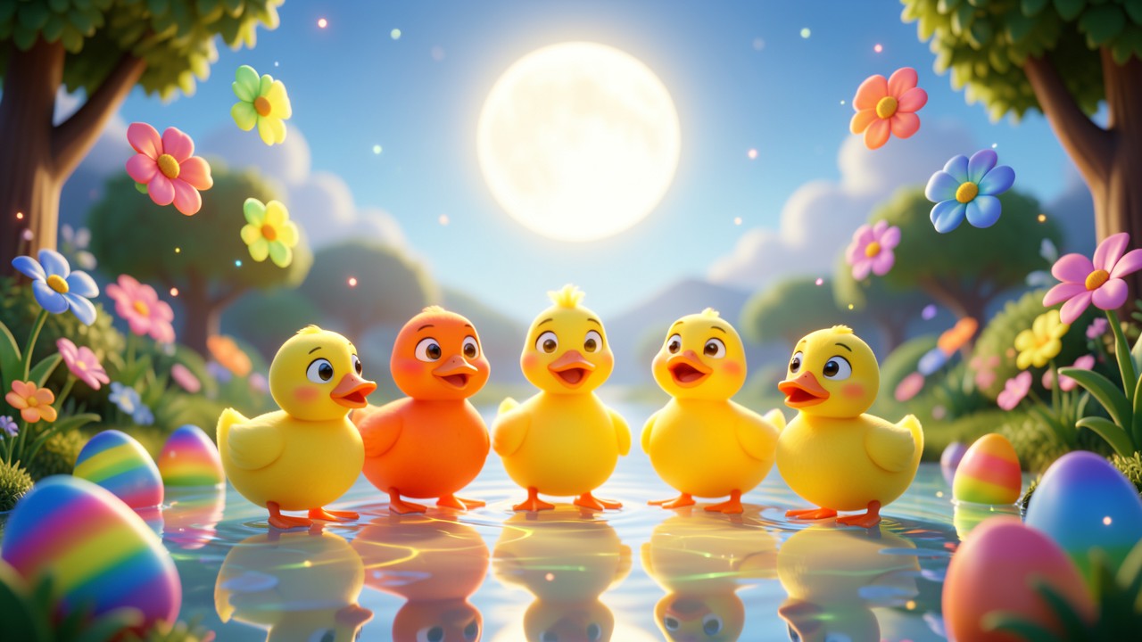 Cuentos cortos de patos: La fiesta de los huevos de colores
