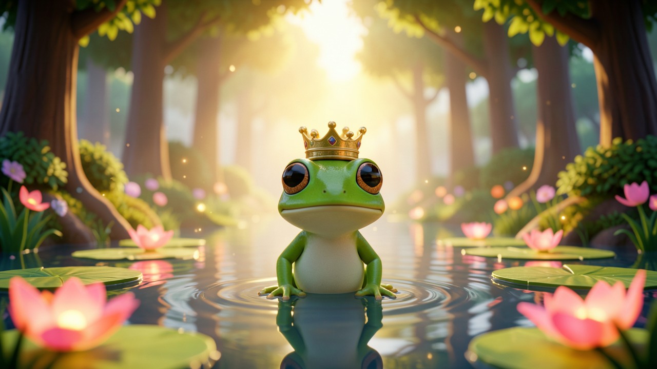 Froschkönig Märchen: Der Schimmer im See