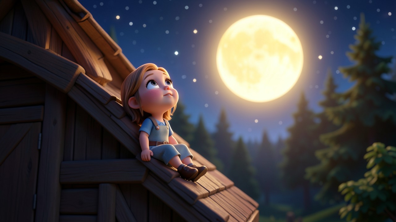 Kleine gute Nacht Geschichte: Der Mond und das verlorene Lied