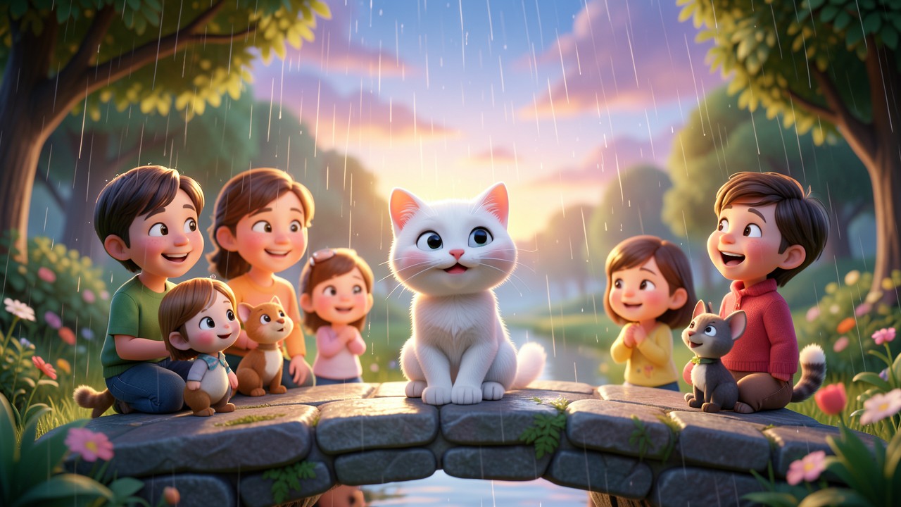 Petite histoire enfance: Le chat qui chantait sous la pluie