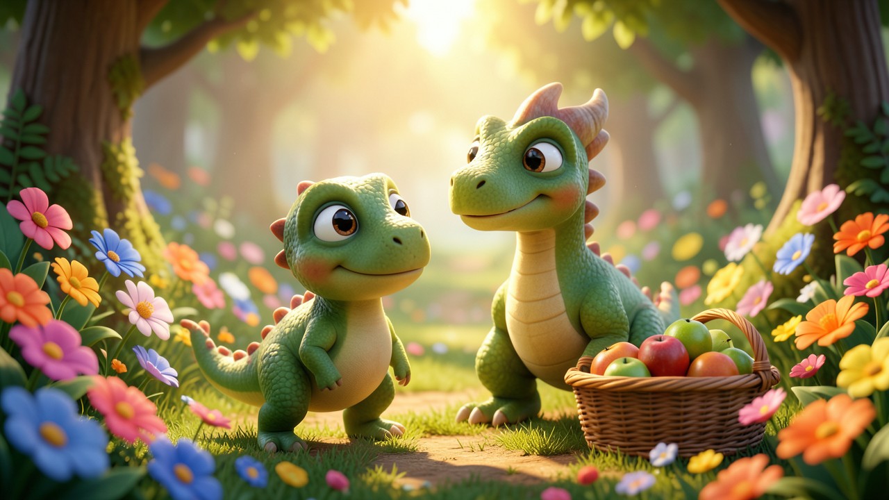 Infantil cuentos de dinosaurios: El dragón amable y el dinosaurio olvidadizo