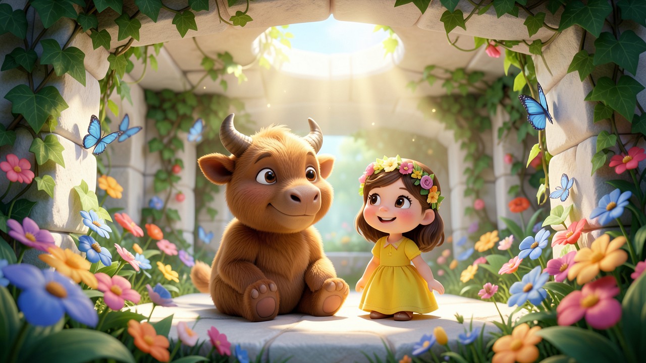 Histoire du minotaure pour enfant : Le Minotaure et le Jardin Secret