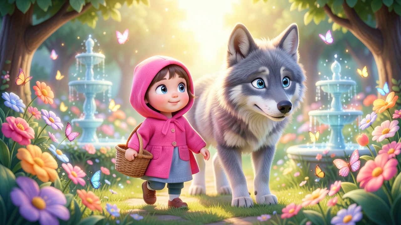 Histoire pour enfant 3 ans gratuit : Le Petit Chaperon Rose et le Jardin Secret