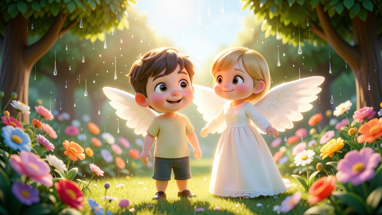 História de Deus Infantil: O Menino e o Anjo da Chuva