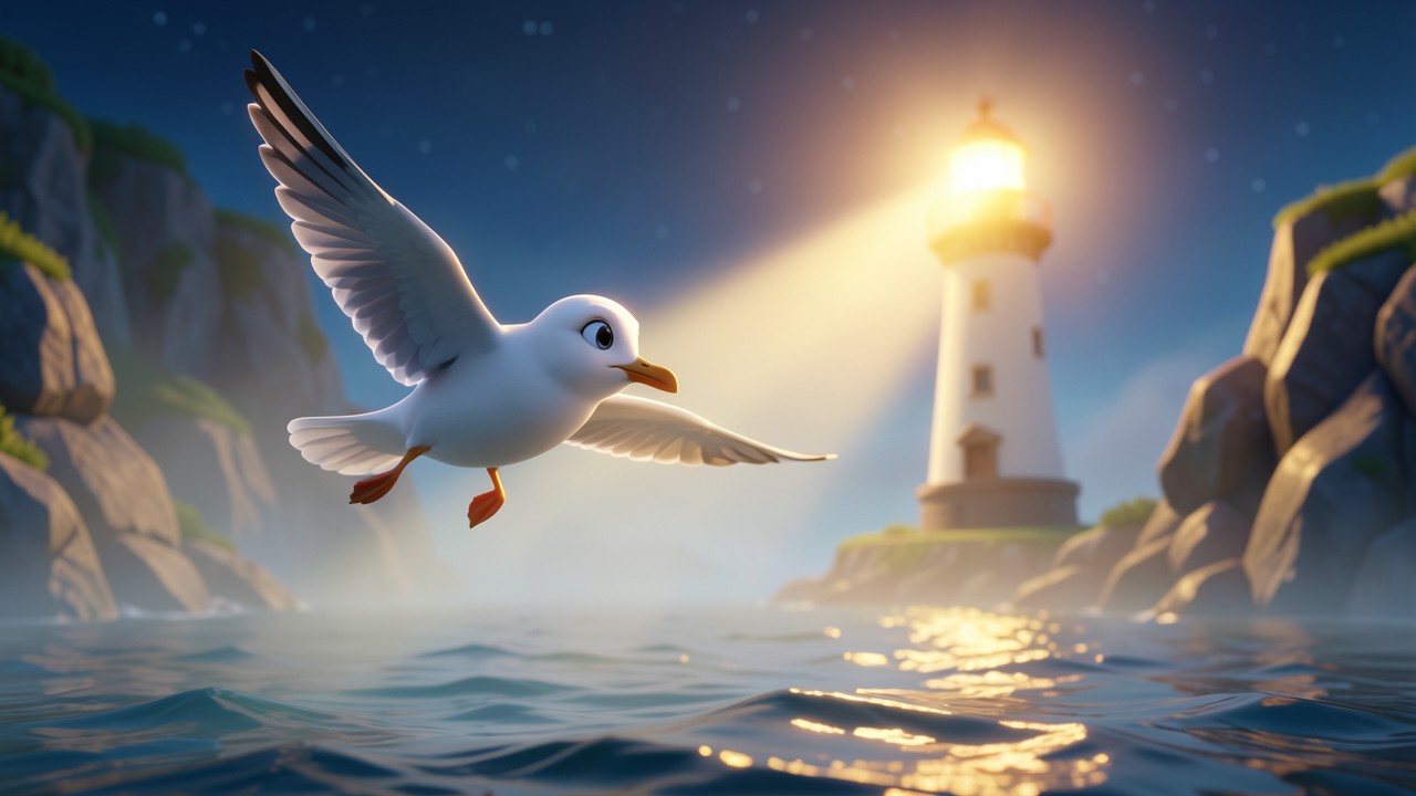 Der Leuchtturm und die kleine Möwe