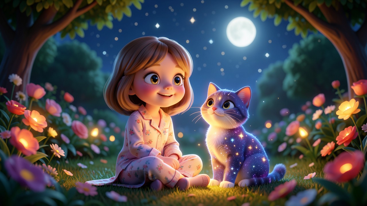 Kurze gute Nacht Geschichte zum Vorlesen kostenlos: Das Lachen der Sternenkatze