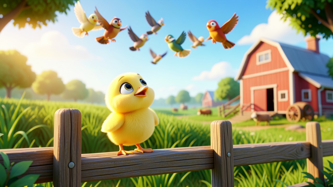 Cuentos de animales de granja: El pollito que quería volar