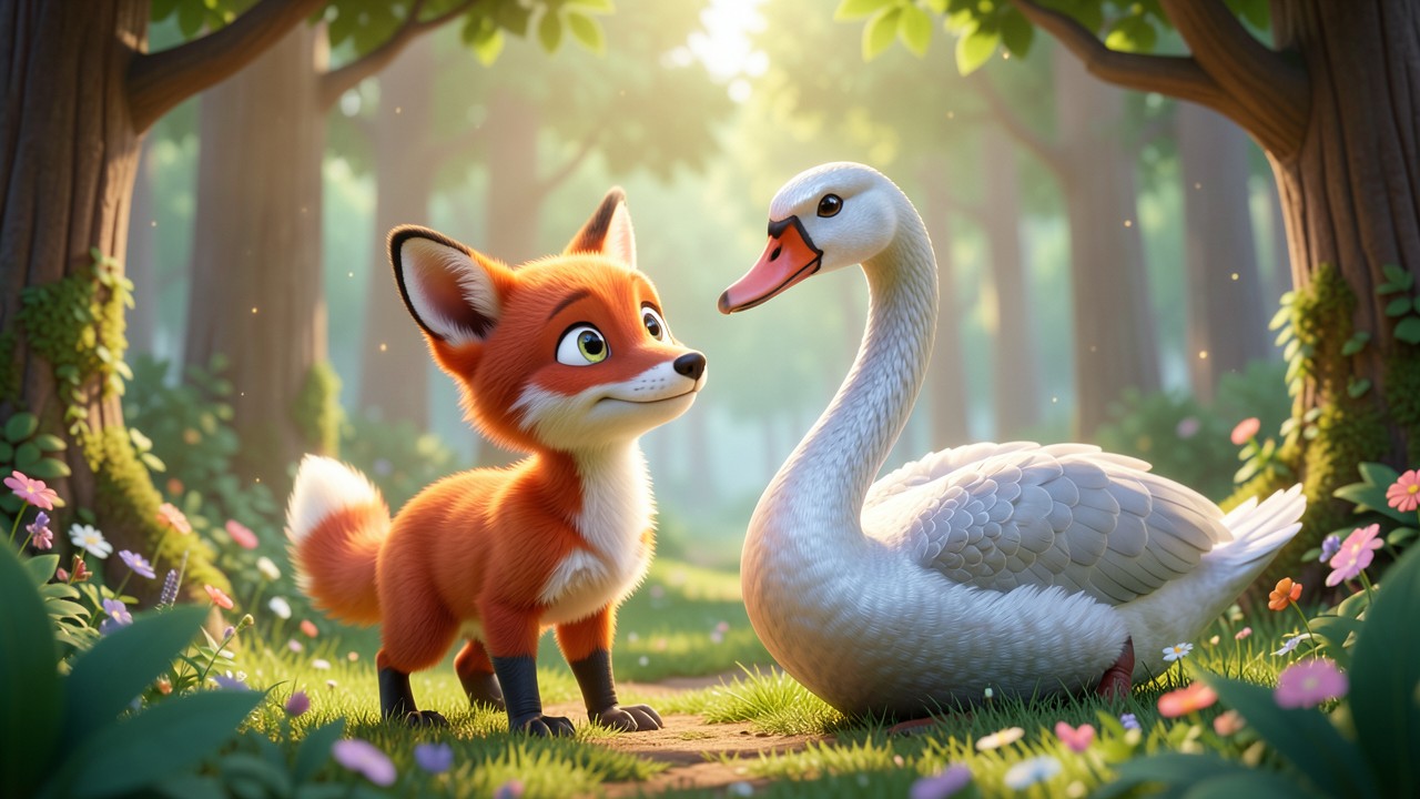 Fabeln moral: Der kluge Fuchs und das verlorene Lied