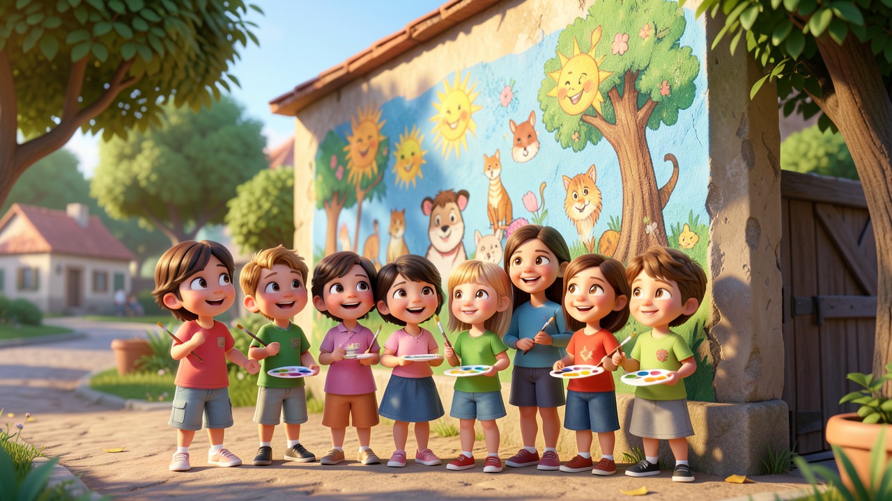 Cuentos de inclusión cortos: El mural de colores
