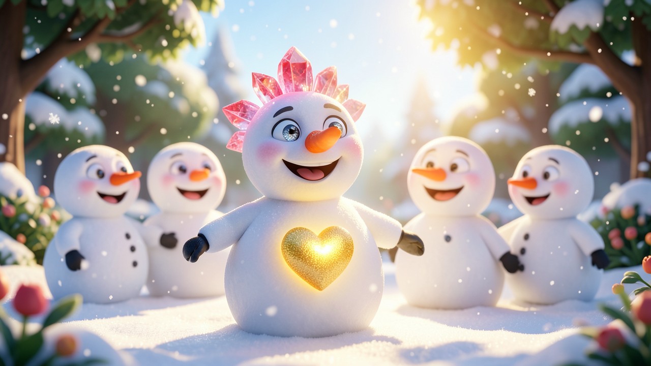 Ein märchen für kinder: Der Schneemann mit dem goldenen Herzen