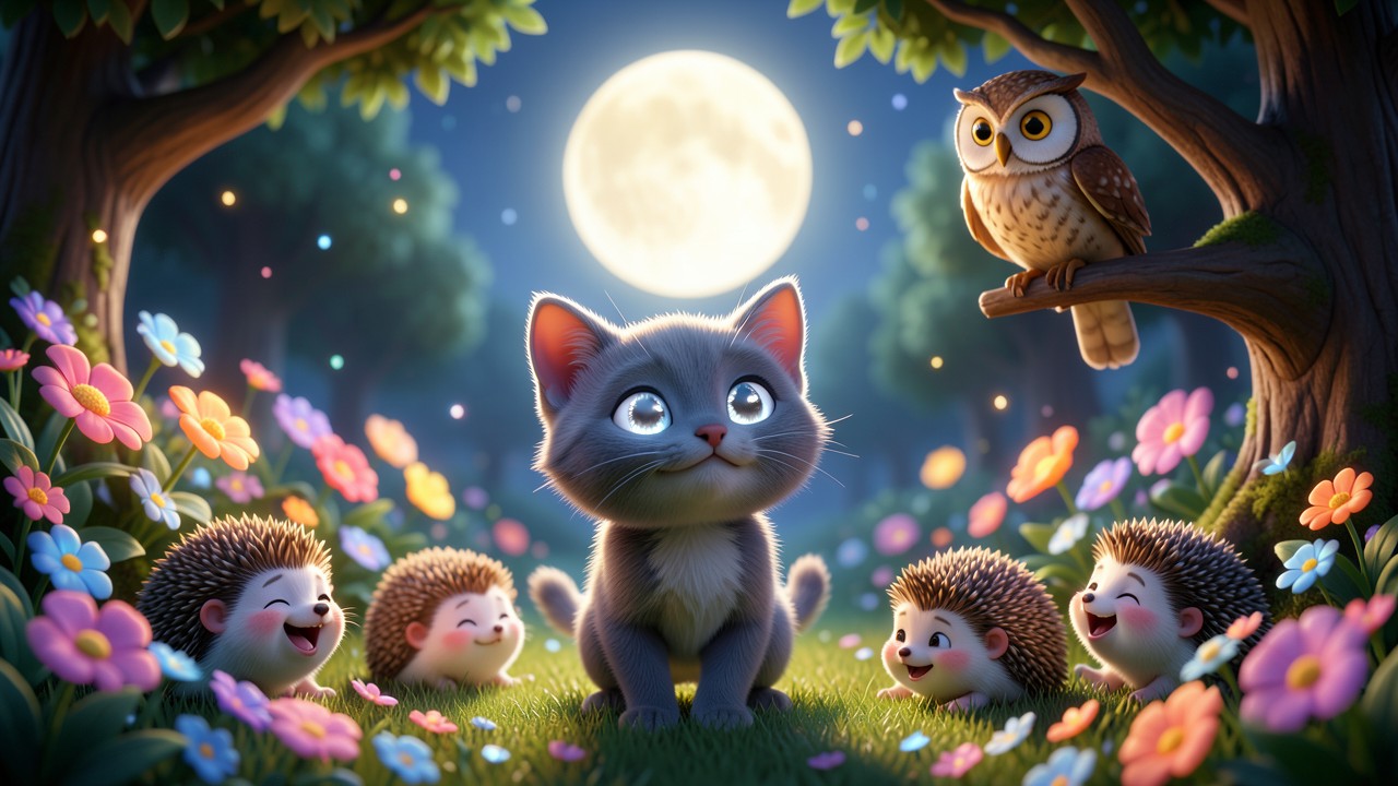 A Short Story of Cat and the Moonlit Garden