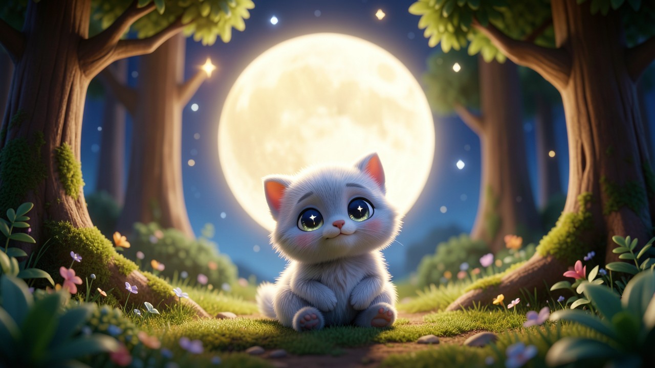 Gute Nacht Geschichten Kurz: Der Mond und das kleine Fabelwesen