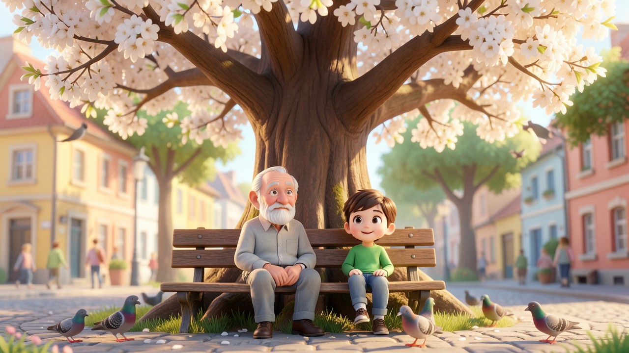 El árbol de la plaza (un cuento de una cuartilla para copiar, 4.º a 6.º grado)