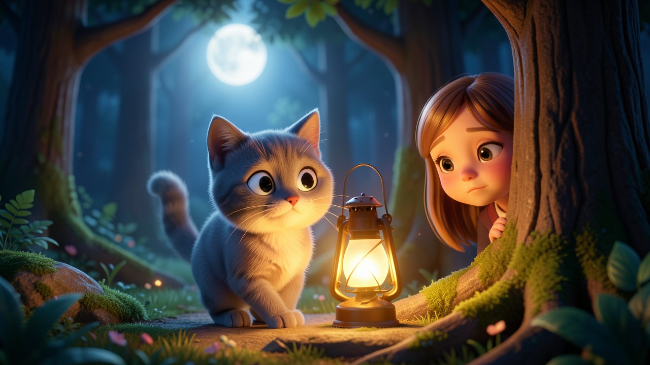 Short Story the Cat and the Moonlit Lantern