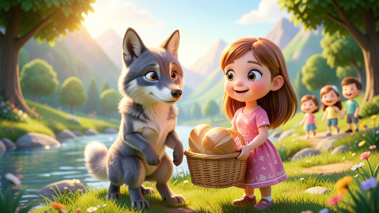 Historinha Infantil Bíblica: O Pequeno Lobo e a Cesta de Pão