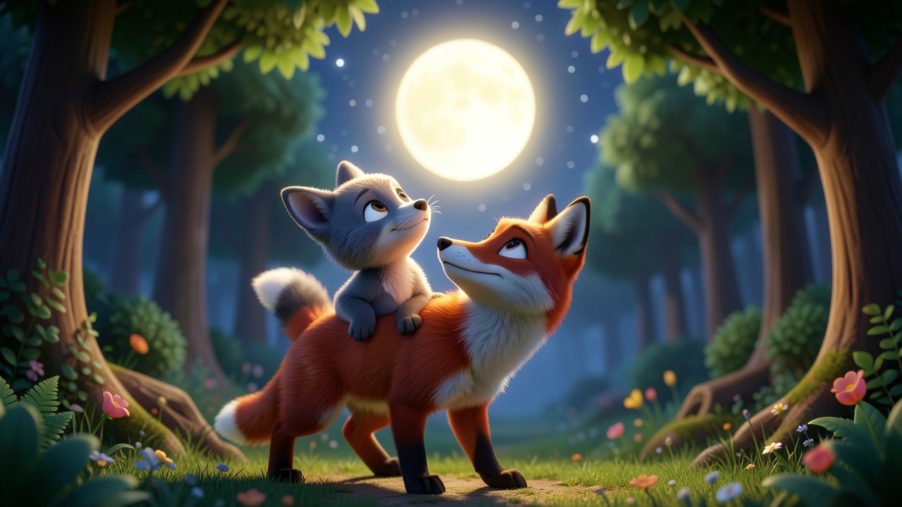Histoire courte pour dormir 5 ans : La Lune et le Petit Loup