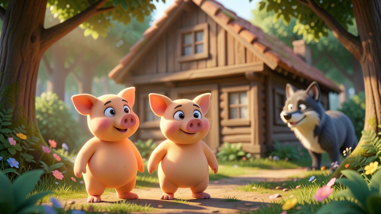 Cuento de los tres cerditos para leer: La casa del bosque