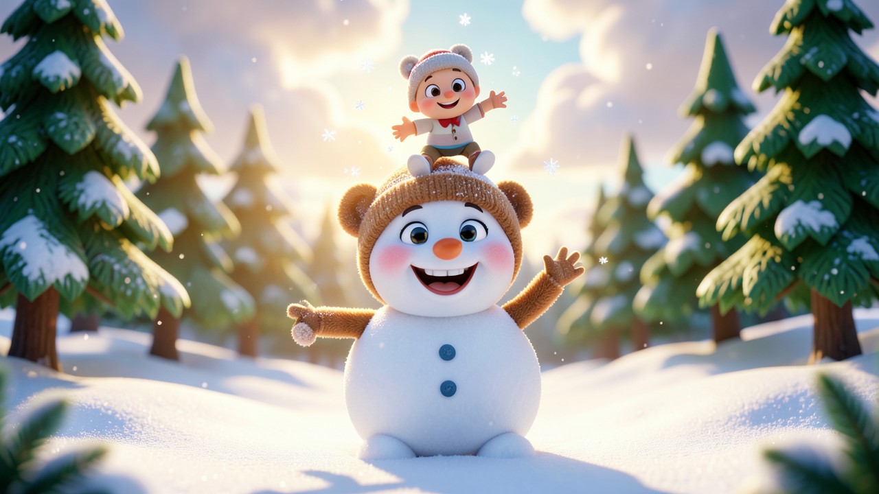 Kurze lustige Geschichte vom frechsten Schneemann