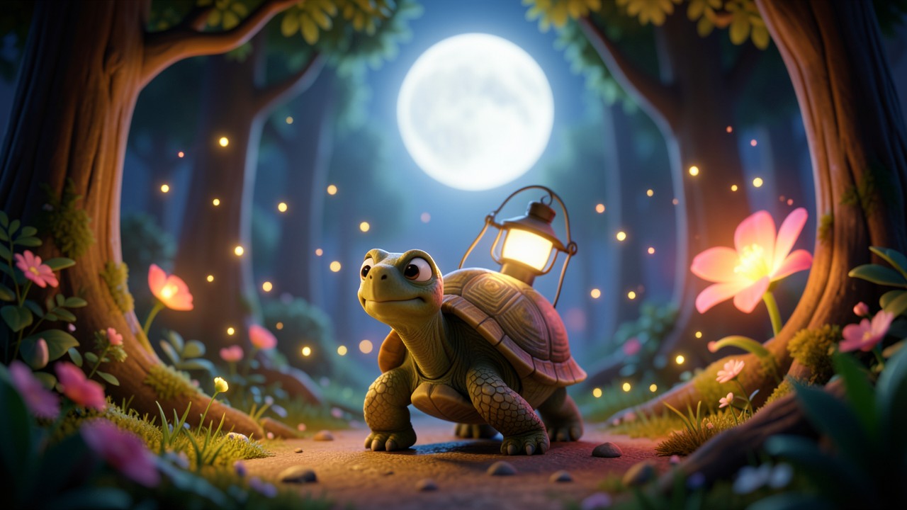 Stories of Animals: The Moonlit Journey of Tilly the Tortoise