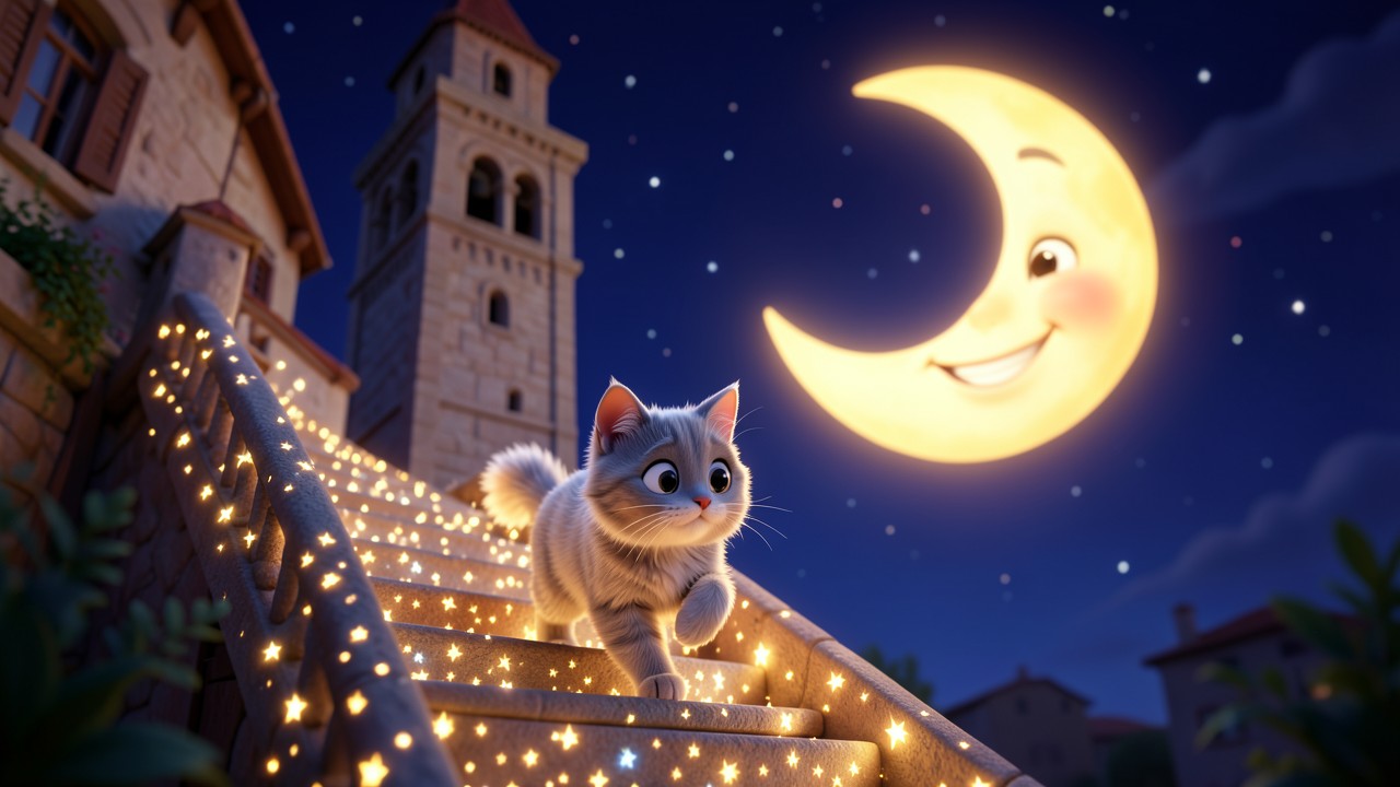 Una fiaba poetica del gatto e la luna