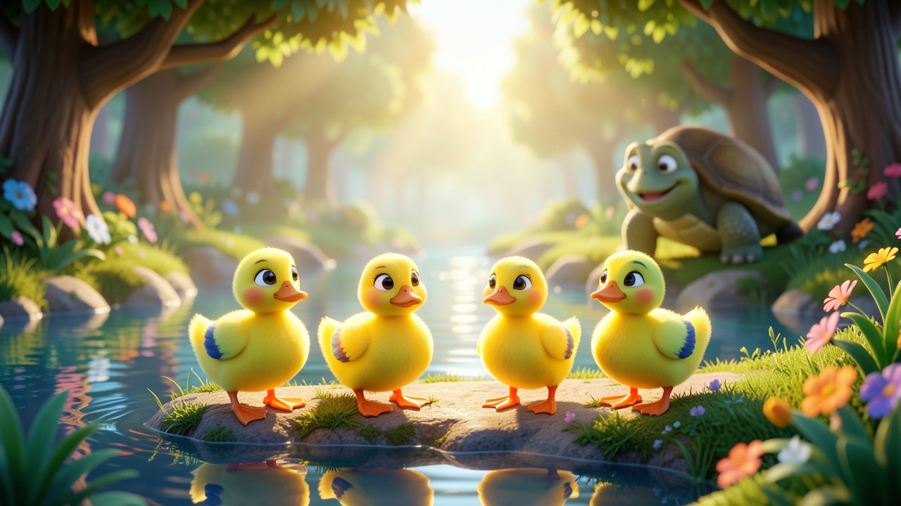 Cuento de los patitos y el río mágico