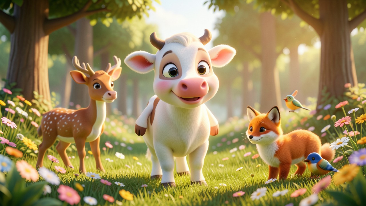 Cuento corto de la vaca feliz: La vaca que cantaba al sol